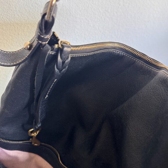 Dooney & Bourke XL Dillen hobo Black Pebble Grain Leather double zip front - Picture 11 of 15